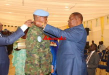 Rwandan peacekeepers honored with medals by President Touadera in Central African Republic