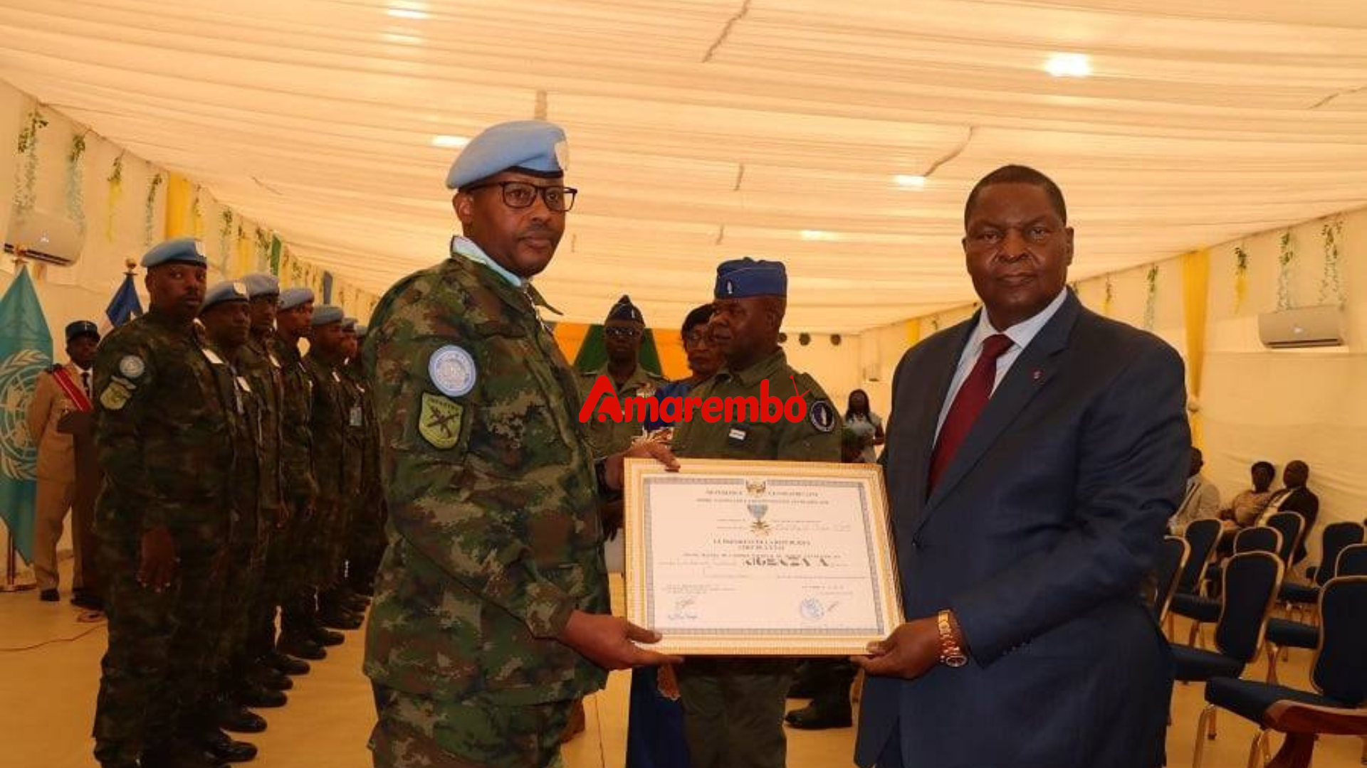 Rwandan peacekeepers honored with medals by President Touadera in Central African Republic