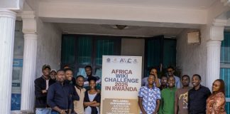 Youth writing articles during the Rwanda history Wikipedia campaign in Kigali