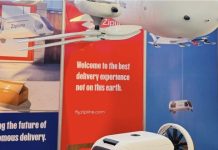 Zipline drone delivering products to homes in Rwanda