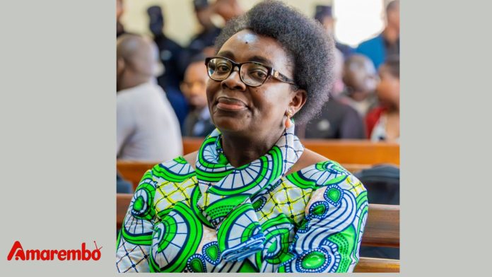 Ingabire Victoire rejects judges during Rwanda court trial in Kigali.