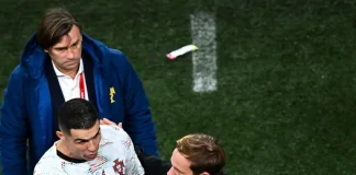 Cristiano Ronaldo celebrates after FIFA cancels his red card for the 2026 World Cup