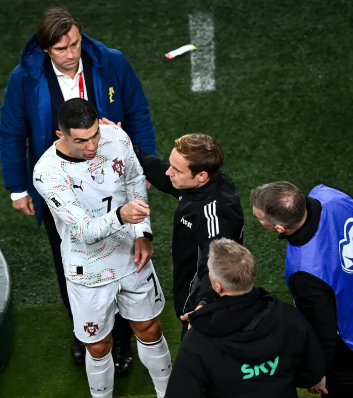 Cristiano Ronaldo celebrates after FIFA cancels his red card for the 2026 World Cup