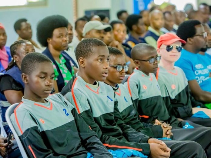 Children with disabilities playing sports during International Children’s Day celebration in Rwanda