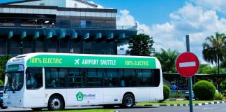 Rwanda airport electric buses in Kigali