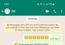 iPhone and Android smartphones showing secure encrypted messaging features