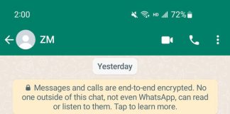iPhone and Android smartphones showing secure encrypted messaging features