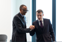 Kagame and Macron unveiling the Genocide Memorial in Paris