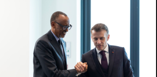 Kagame and Macron unveiling the Genocide Memorial in Paris