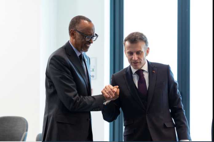 Kagame and Macron unveiling the Genocide Memorial in Paris